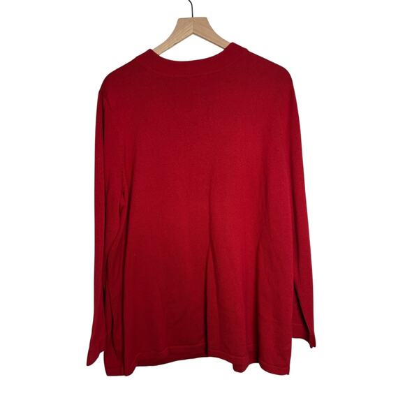 BOB MACKIE Wearable Art Red Long Sleeve Sweater SZ XL - Picture 2 of 8